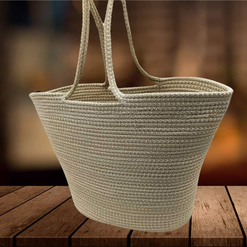 حقيبة شاطئ صيفية من القش بتصميم مطبوع - حقيبة يد وكتف نسائية