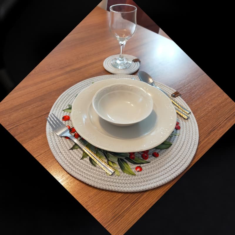 Printed Pattern 6-Piece Gray Placemat Set