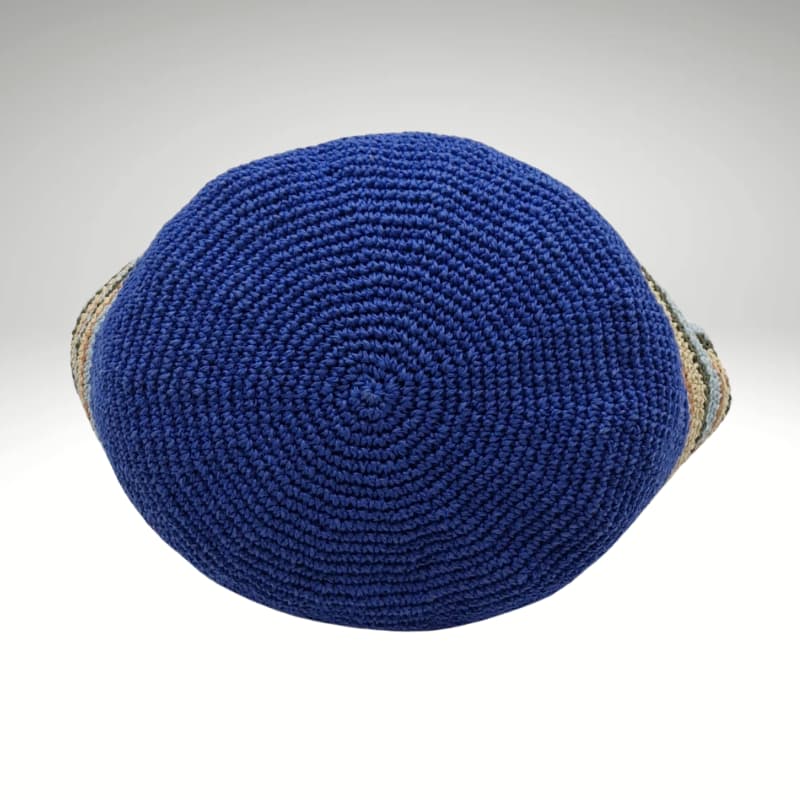 حقيبة كتف صيفية مخططة من القش من NVsisters Marina Blue