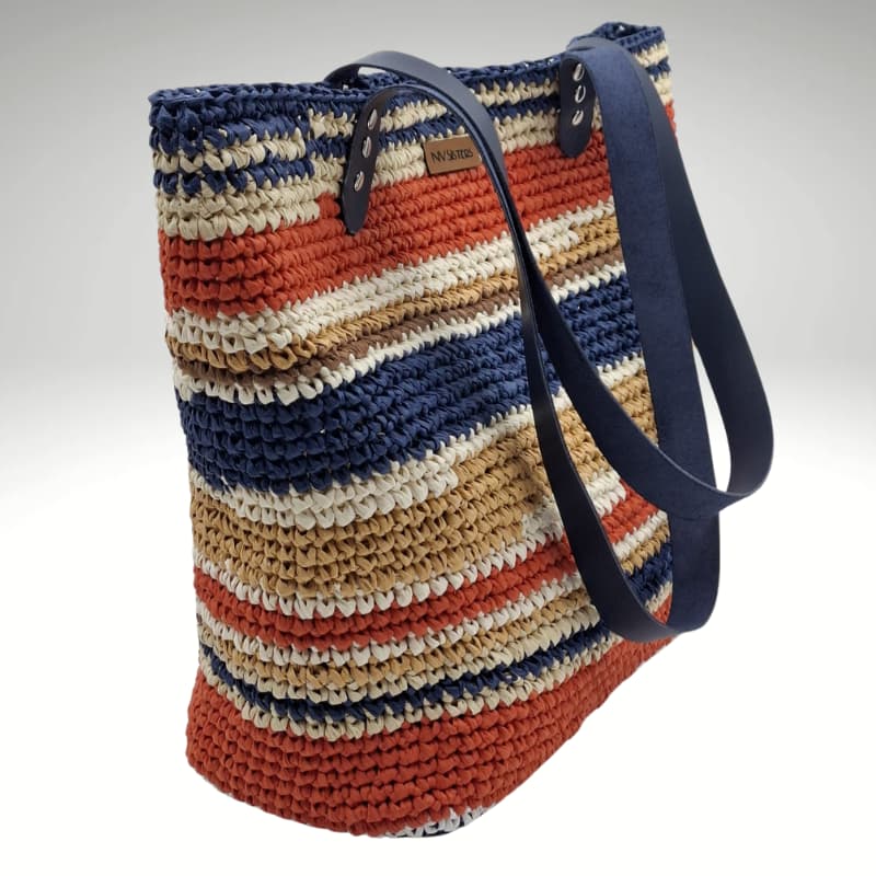 NVsisters Summer Straw & Raffia Shoulder Bag with Genuine Leather Details