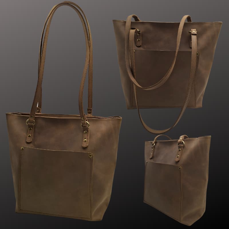 حقيبة يد من جلد فاشيتا كريزي هورس - حقيبة كتف من الجلد الطبيعي