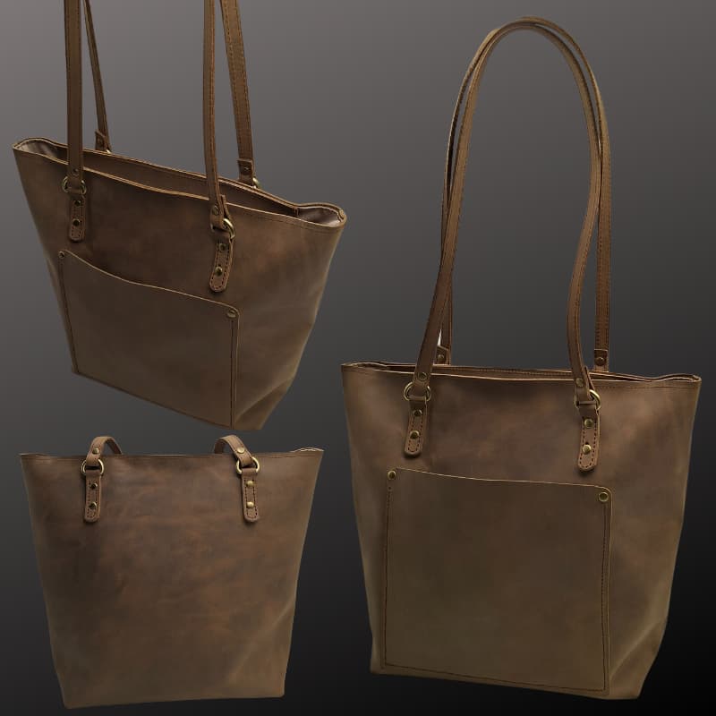 حقيبة يد من جلد فاشيتا كريزي هورس - حقيبة كتف من الجلد الطبيعي