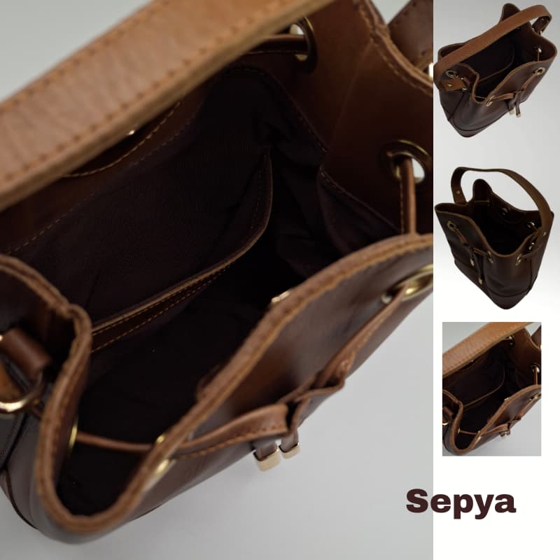 NVsisters Handmade Sepya Genuine Leather Bag Tan