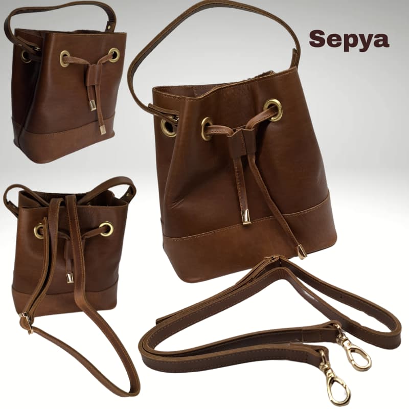 NVsisters Handmade Sepya Genuine Leather Bag Tan