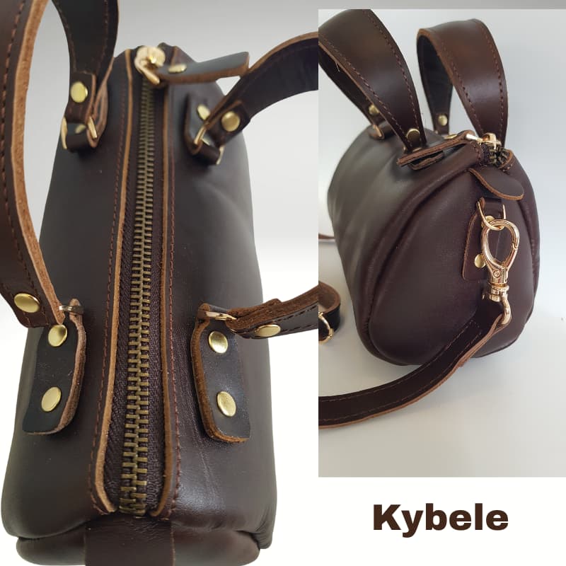 NVsisters Handmade Kybele Genuine Leather Bag Dark Brown