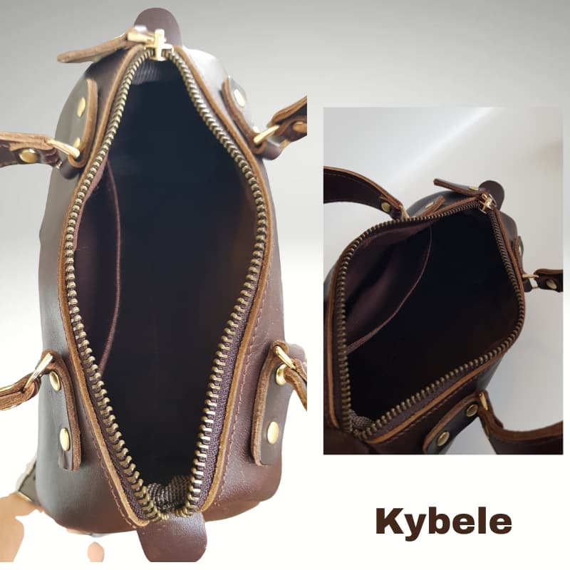 NVsisters Handmade Kybele Genuine Leather Bag Dark Brown