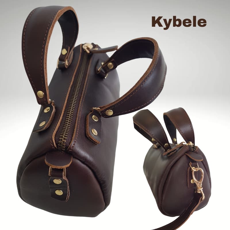 NVsisters Handmade Kybele Genuine Leather Bag Dark Brown
