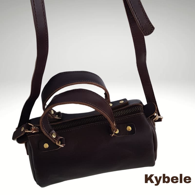 NVsisters Handmade Kybele Genuine Leather Bag Dark Brown