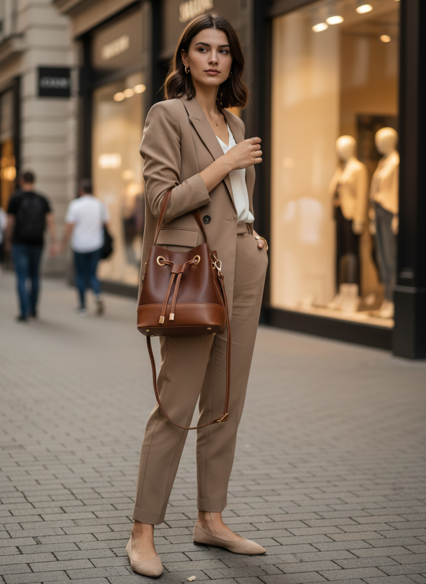 NVsisters Handmade Sepya Genuine Leather Bag Dark Brown