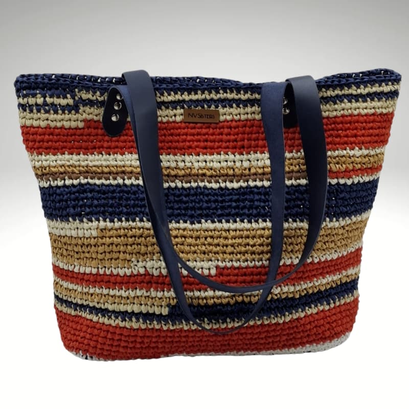 NVsisters Summer Straw & Raffia Shoulder Bag with Genuine Leather Details