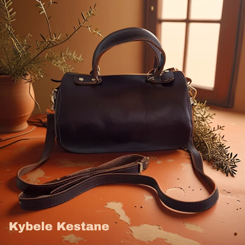 NVsisters Handmade Kybele Genuine Leather Bag Dark Brown
