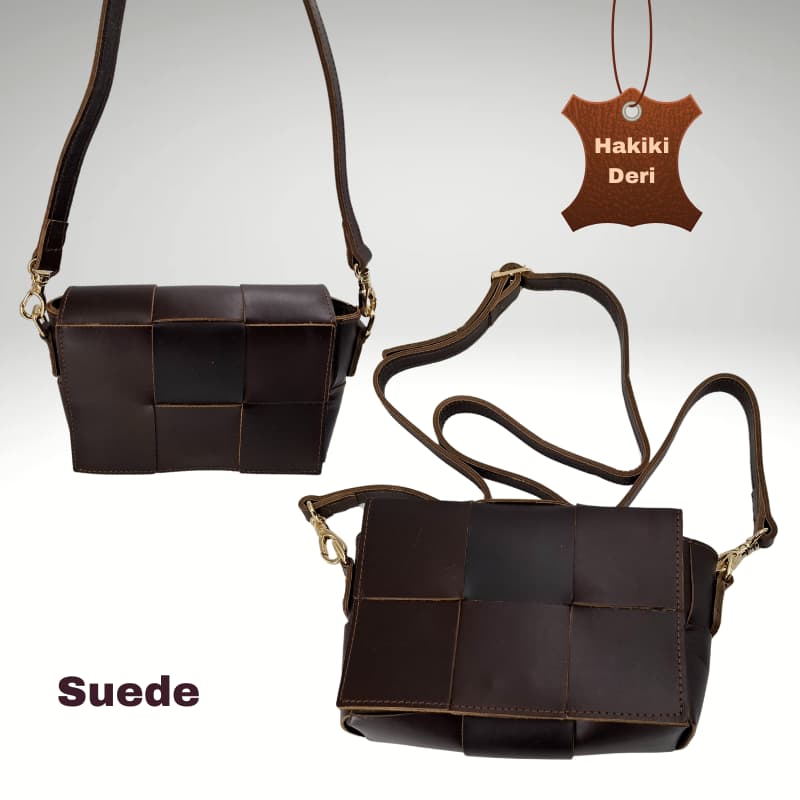 NVsisters Handmade Suede Genuine Leather Bag Dark Brown