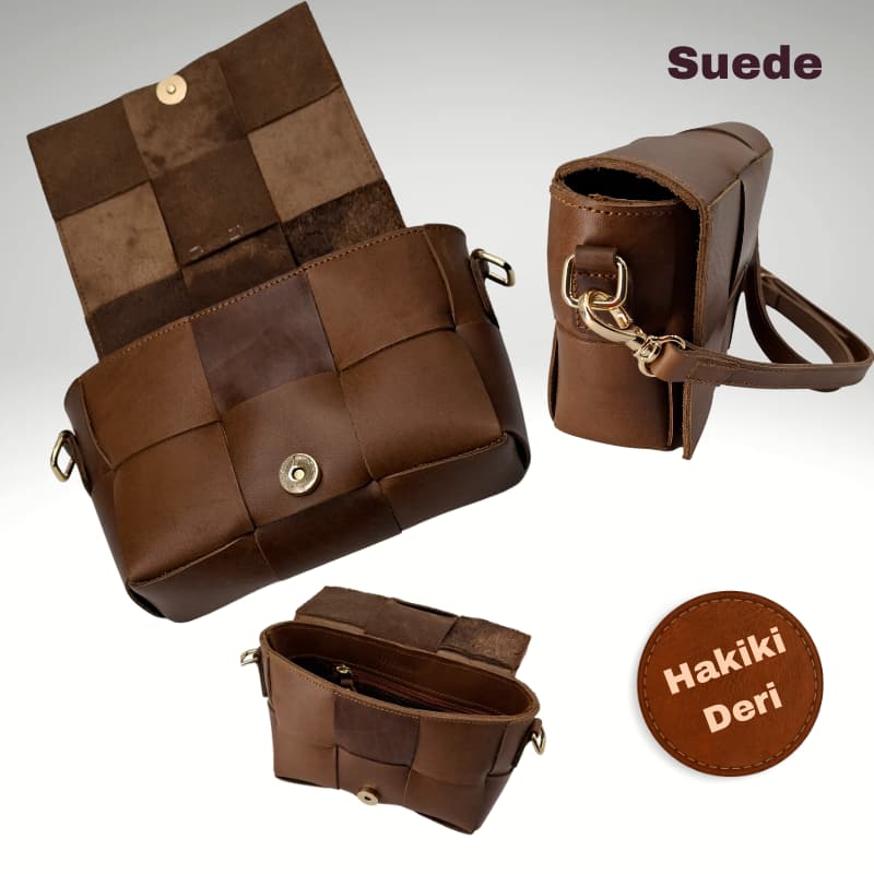 NVsisters Handmade Suede Genuine Leather Bag Tan